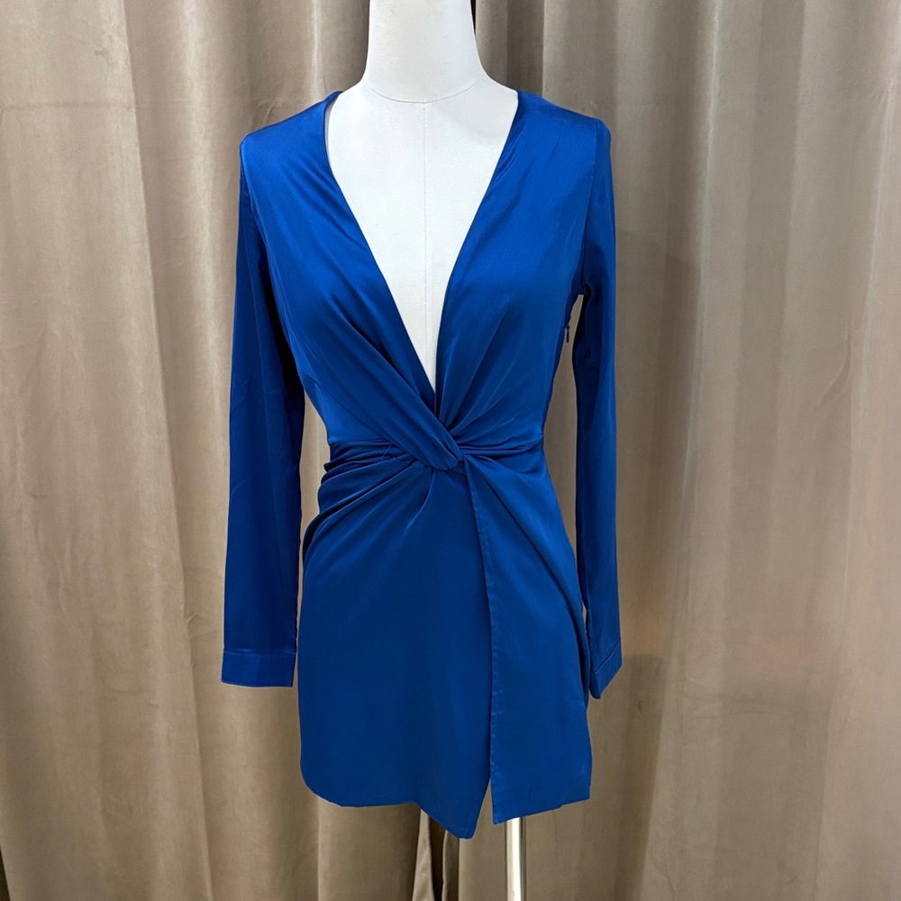 Fashion Nova Royal Blue Long Sleeve Dress